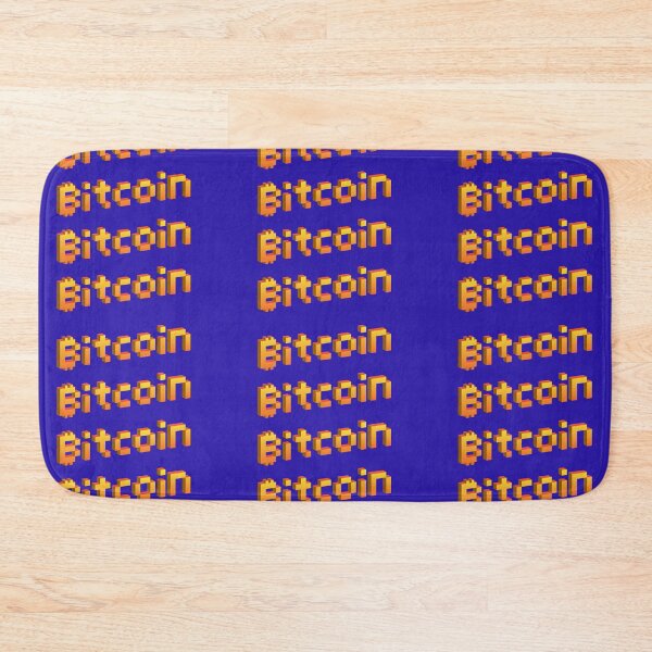 Item preview, Bitcoin 8-Bit Gold Repeat Pattern - Blue Gem designed and sold by johnta17.