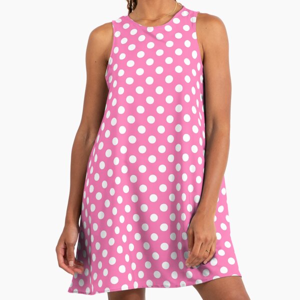 White Polka Dots on Pink Background" A-Line Dress for Sale by Bumblefuzzies  | Redbubble
