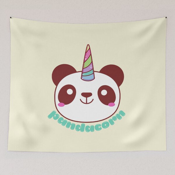 Item preview, Pandacorn Panda Unicorn - cream/yellow background designed and sold by MixedBagMerch.