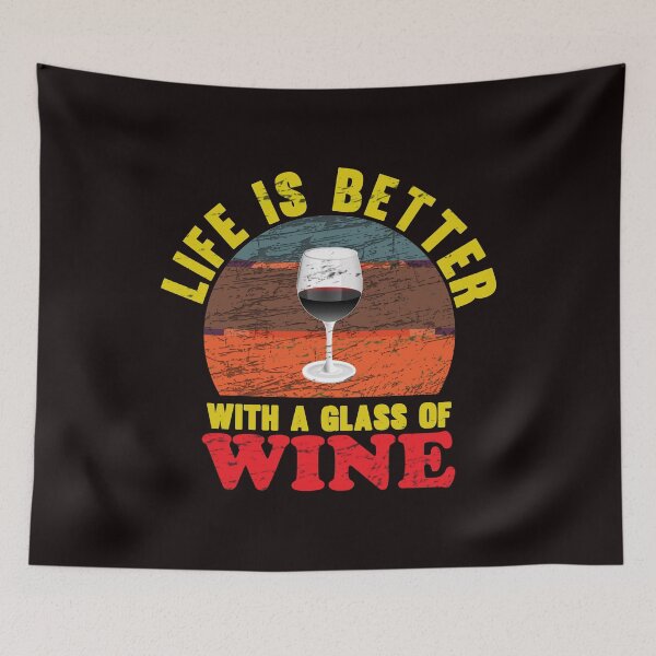 Item preview, Life Is Better With A Glass Of Wine - Cool Sunset Retro Glass Of Wine Gift Idea designed and sold by leo121687.