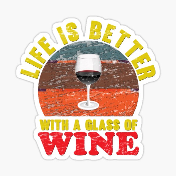 Item preview, La vida es mejor con una copa de vino - Cool Sunset Retro Glass Of Wine Idea de regalo designed and sold by leo121687.