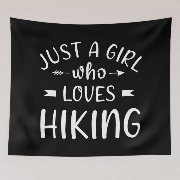 Item preview, Just a girl who loves hiking designed and sold by Catsloversdotme.