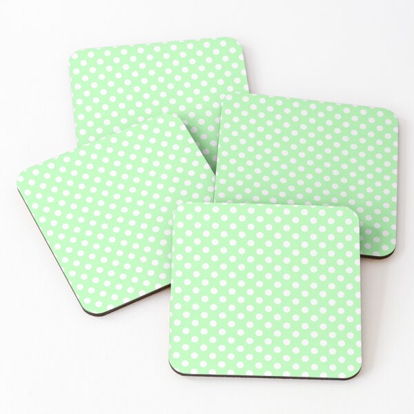 Item preview, White Polka Dots on Pastel Green Background designed and sold by Bumblefuzzies.