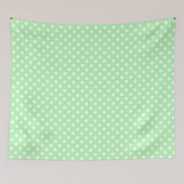 Item preview, White Polka Dots on Pastel Green Background designed and sold by Bumblefuzzies.