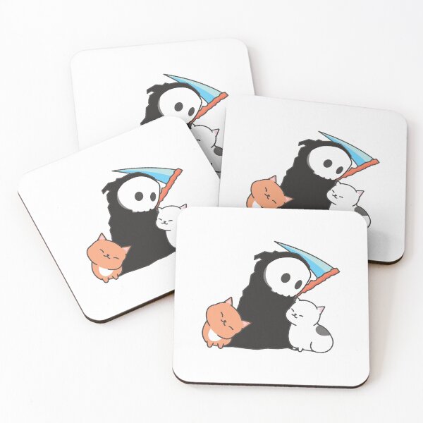 Item preview, A Cat Lover Named Death - Cute Kawaii Grim Reaper and Cats Art designed and sold by thecatcouch.