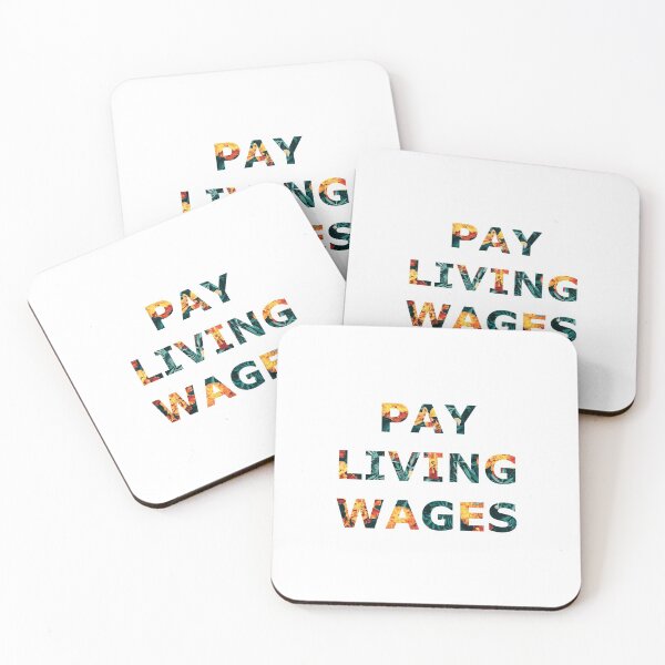 Item preview, Pay Living Wages (Floral Text) designed and sold by undormanted.