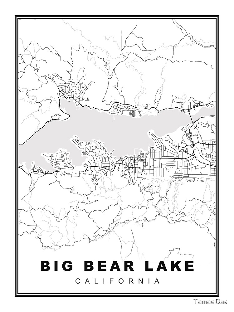 "Big Bear Lake Map" Poster by sibudas Redbubble