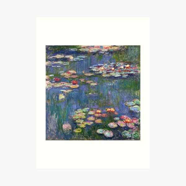 1916-Claude Monet-Waterlilies-200 x 200 Art Print