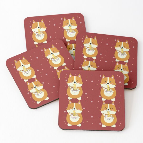 Item preview, Kawaii corgi eating too much ramen designed and sold by galax-C.