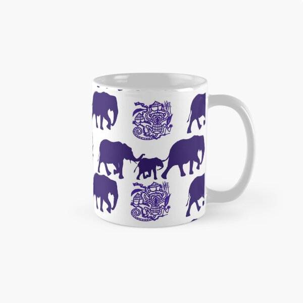 Item preview, Elephant Family and Monkey in Blue on White designed and sold by AlteredAtelier.