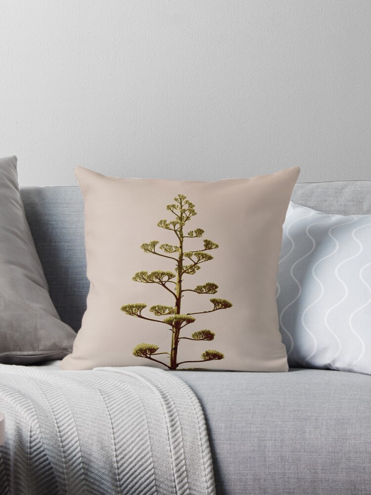 Tree portrait neutral Throw Pillow