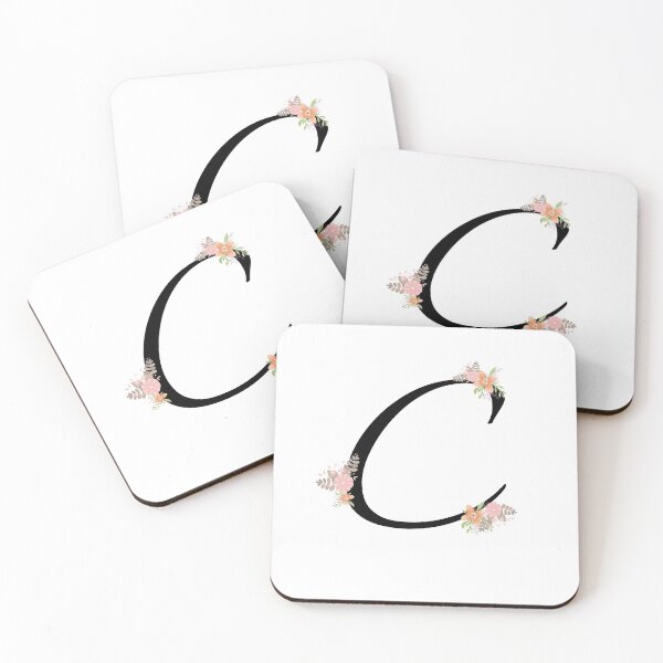 Item preview, Alphabet letter C monogram with pretty flower initial calligraphy wedding design designed and sold by patternsplus.