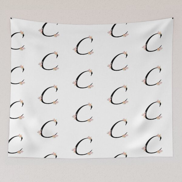 Item preview, Alphabet letter C monogram with pretty flower initial calligraphy wedding design designed and sold by patternsplus.