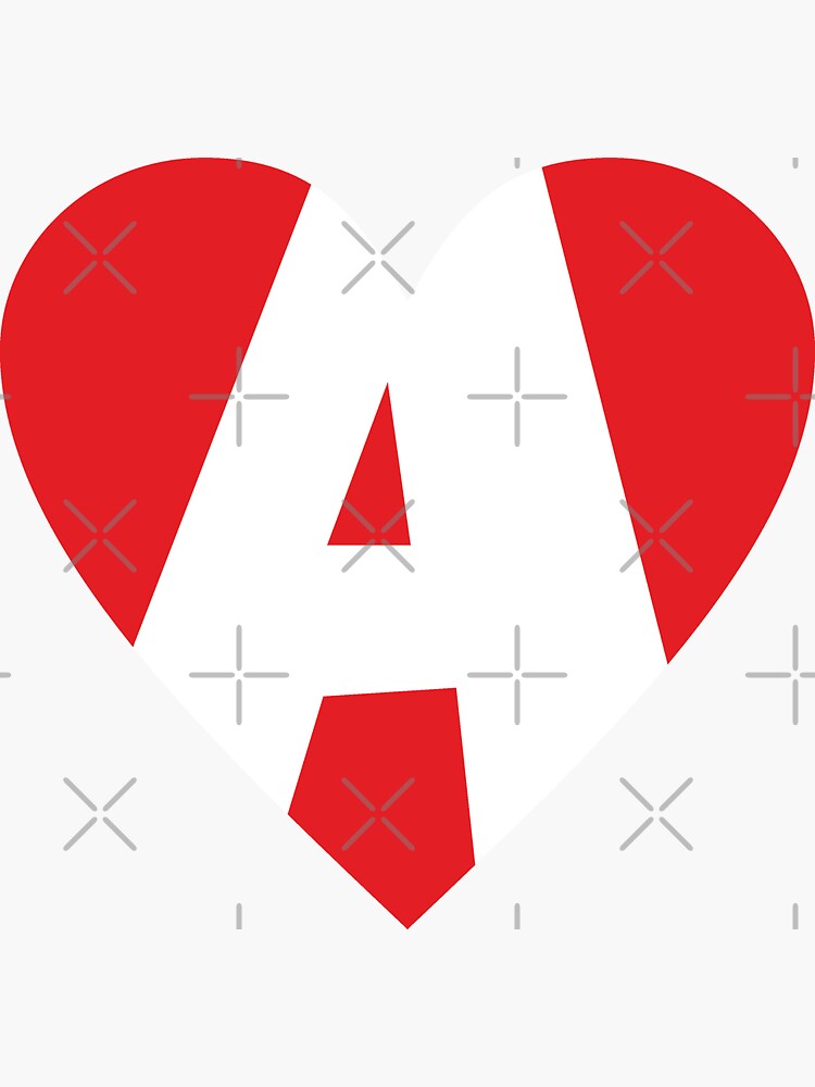 I love A - Heart A - Heart with letter A” Sticker for Sale by
