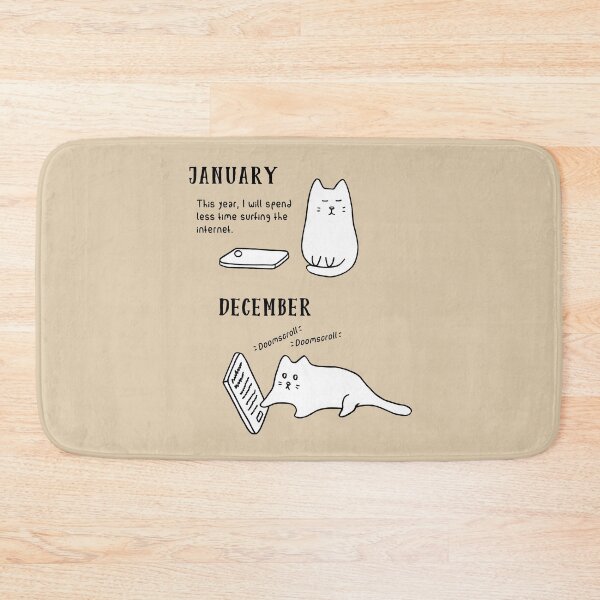 Item preview, Doomscrolling Cat - New Year’s Resolution (Fawn) designed and sold by ImperfectLife.