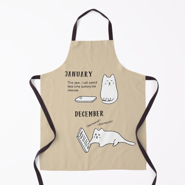 Item preview, Doomscrolling Cat - New Year’s Resolution (Fawn) designed and sold by ImperfectLife.
