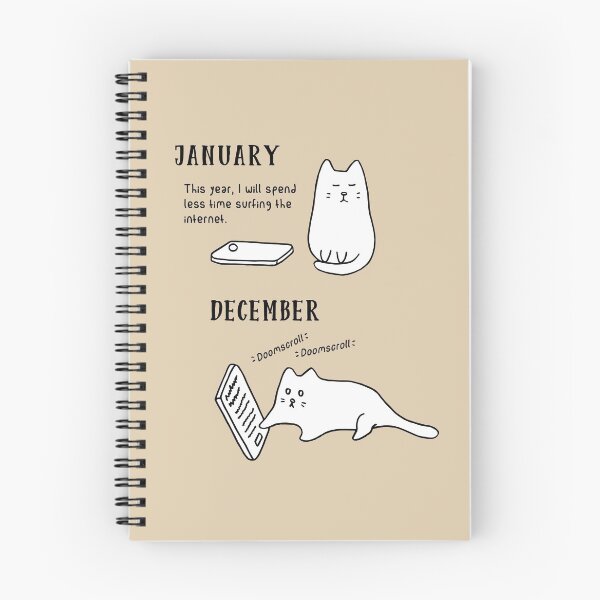 Item preview, Doomscrolling Cat - New Year’s Resolution (Fawn) designed and sold by ImperfectLife.