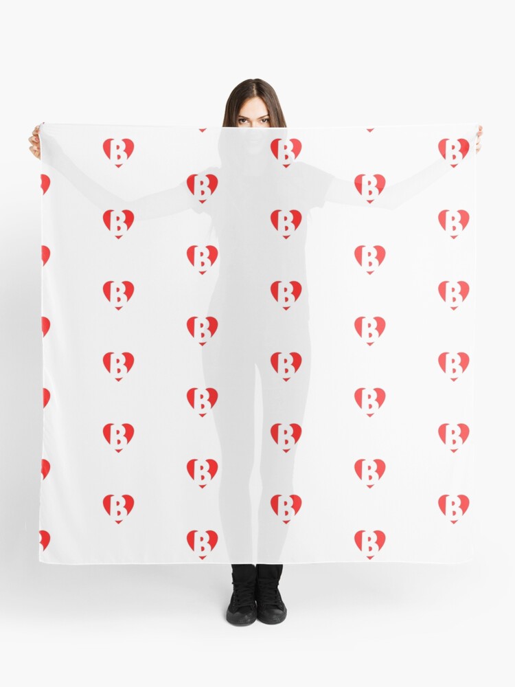 i love b heart b heart with letter b scarf by theshirtshops redbubble redbubble