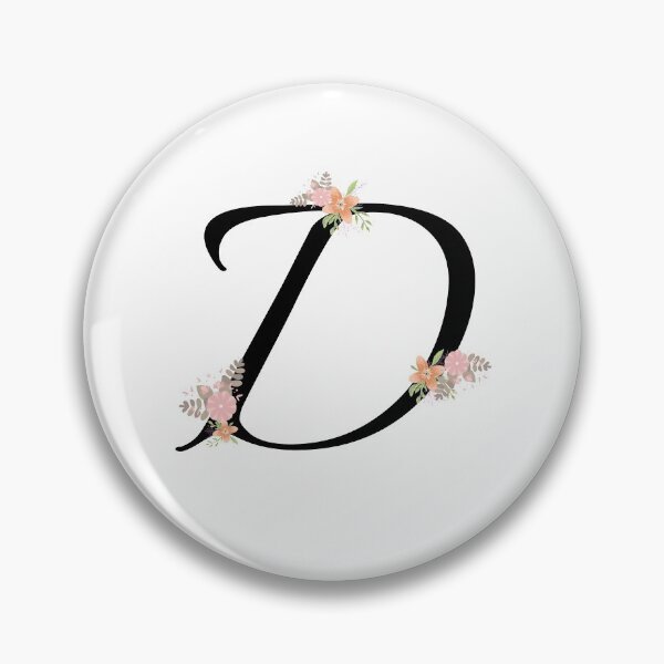 Item preview, Alphabet letter D monogram with pretty flower initial calligraphy wedding design designed and sold by patternsplus.