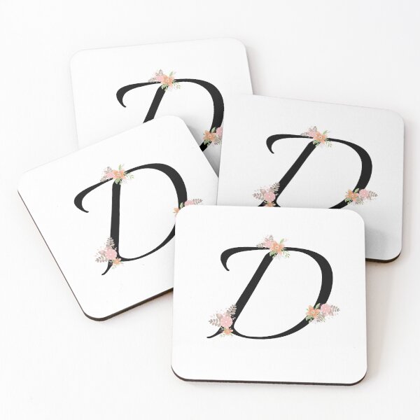 Item preview, Alphabet letter D monogram with pretty flower initial calligraphy wedding design designed and sold by patternsplus.