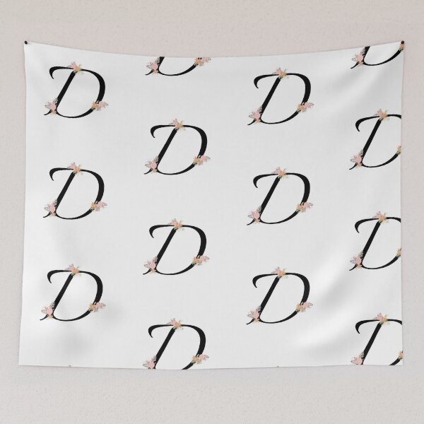 Item preview, Alphabet letter D monogram with pretty flower initial calligraphy wedding design designed and sold by patternsplus.