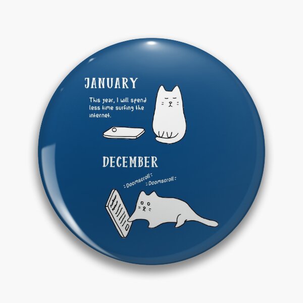 Item preview, Doomscrolling Cat - New Year’s Resolution (Night Blue) designed and sold by ImperfectLife.