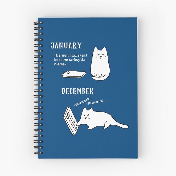 Item preview, Doomscrolling Cat - New Year’s Resolution (Night Blue) designed and sold by ImperfectLife.