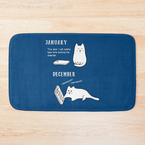 Item preview, Doomscrolling Cat - New Year’s Resolution (Night Blue) designed and sold by ImperfectLife.