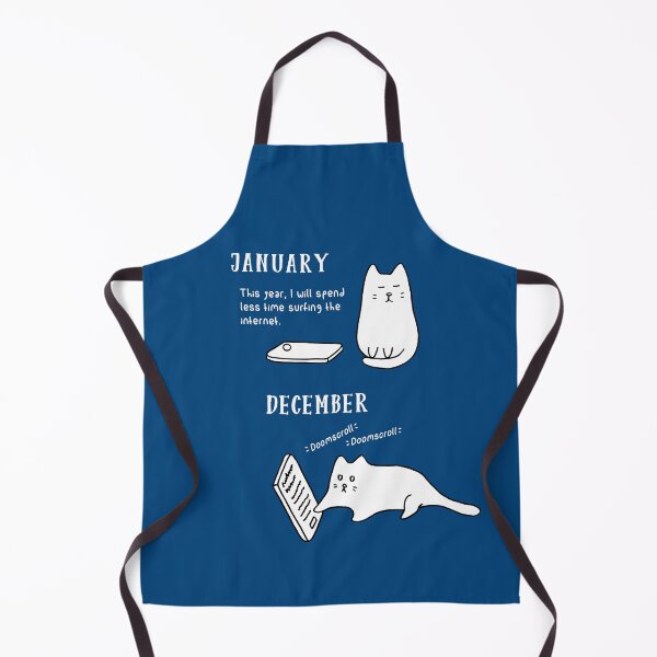 Item preview, Doomscrolling Cat - New Year’s Resolution (Night Blue) designed and sold by ImperfectLife.
