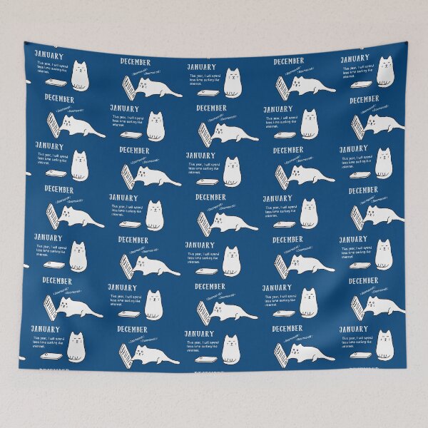 Item preview, Doomscrolling Cat - New Year’s Resolution (Night Blue) designed and sold by ImperfectLife.