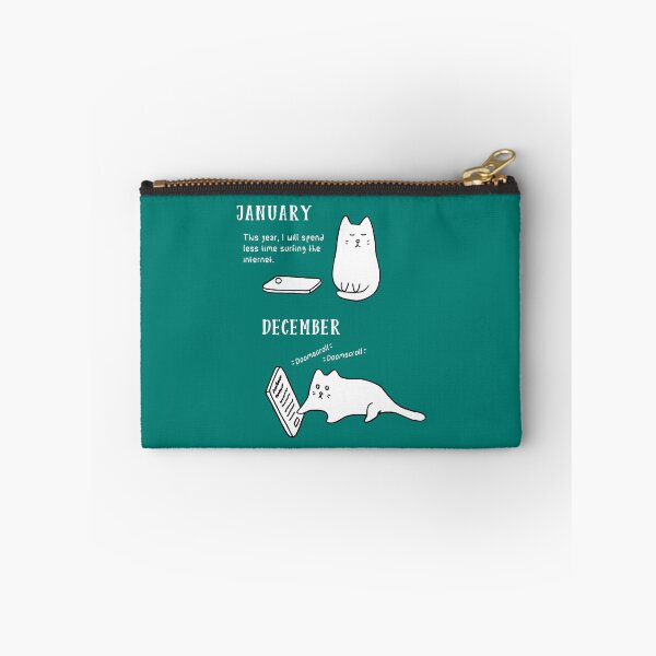 Item preview, Doomscrolling Cat - New Year’s Resolution (Teal) designed and sold by ImperfectLife.