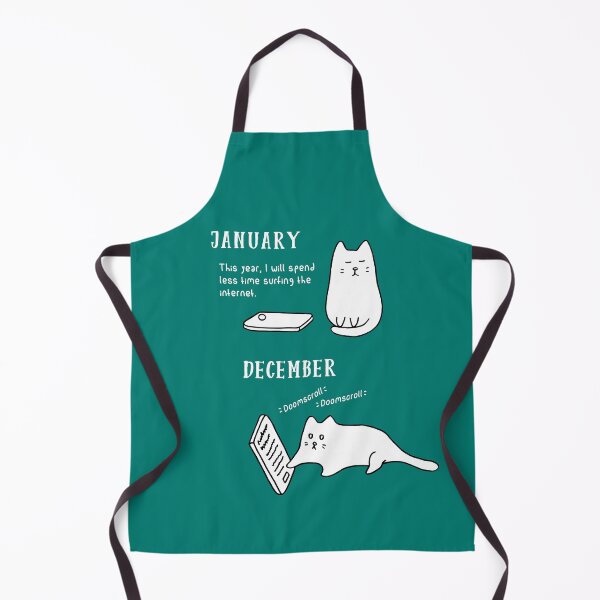 Item preview, Doomscrolling Cat - New Year’s Resolution (Teal) designed and sold by ImperfectLife.