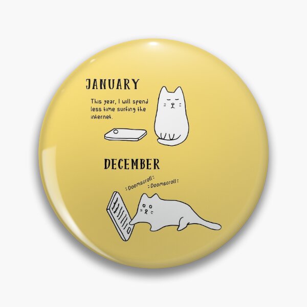 Item preview, Doomscrolling Cat - New Year’s Resolution (Buttercup Yellow) designed and sold by ImperfectLife.