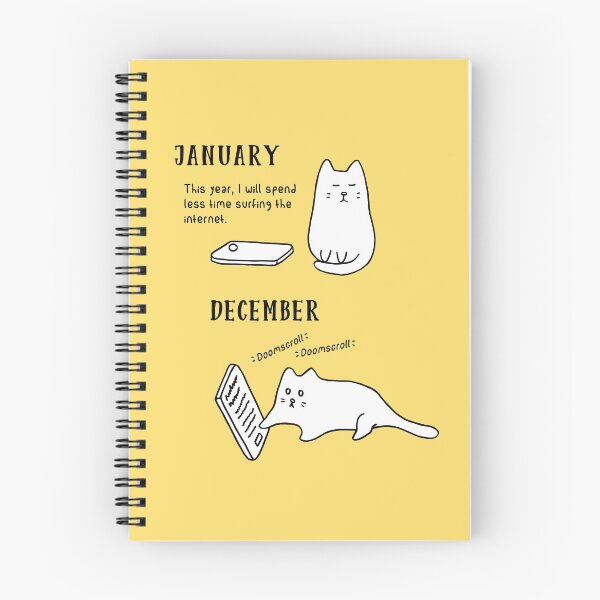 Item preview, Doomscrolling Cat - New Year’s Resolution (Buttercup Yellow) designed and sold by ImperfectLife.