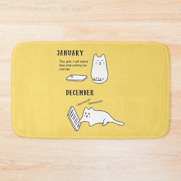 Item preview, Doomscrolling Cat - New Year’s Resolution (Buttercup Yellow) designed and sold by ImperfectLife.