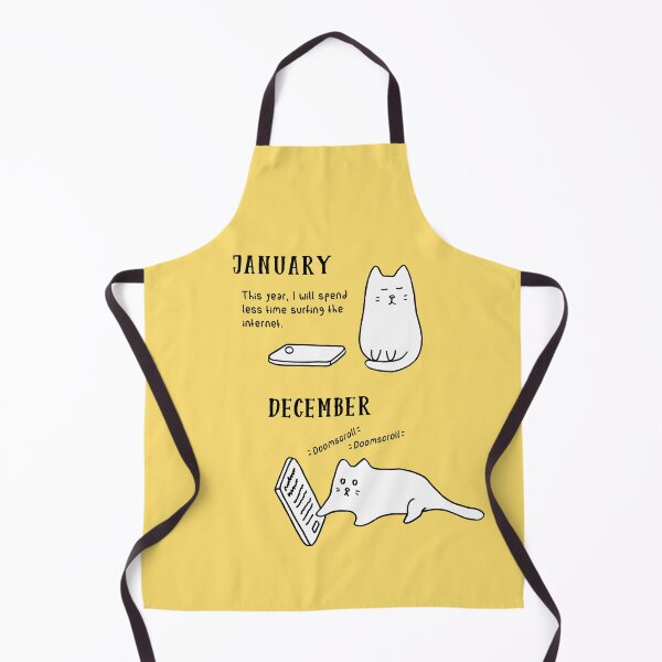 Item preview, Doomscrolling Cat - New Year’s Resolution (Buttercup Yellow) designed and sold by ImperfectLife.