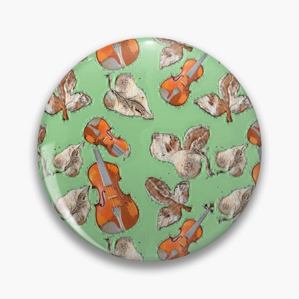 Item preview, Violins and leaves on green designed and sold by Attiva.