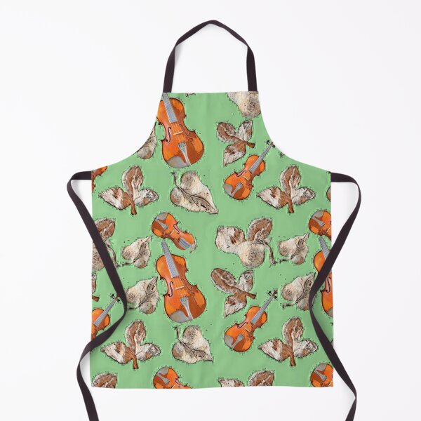 Item preview, Violins and leaves on green designed and sold by Attiva.