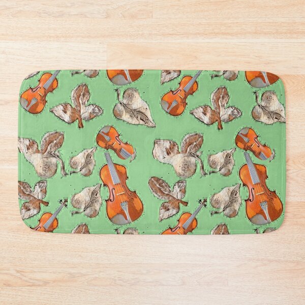 Item preview, Violins and leaves on green designed and sold by Attiva.