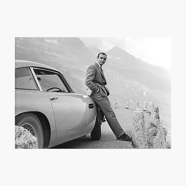 Sean Connery, Black and White Vintage Art Photographic Print