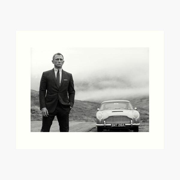 Daniel Craig, noir et blanc, art vintage Impression artistique