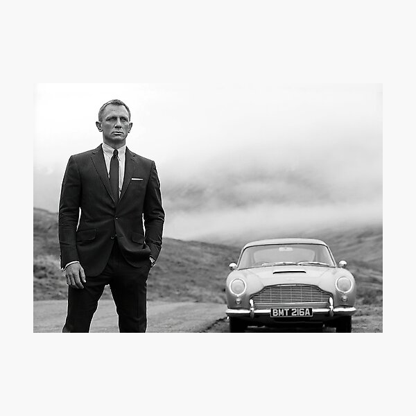 Daniel Craig, noir et blanc, art vintage Impression photo