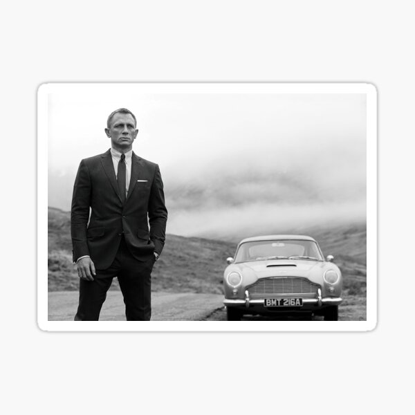 Daniel Craig, Black and White, Vintage Art Sticker