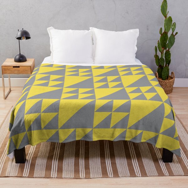 Item preview, Simple geometric pattern with triangles in yellow and gray designed and sold by acidmit.