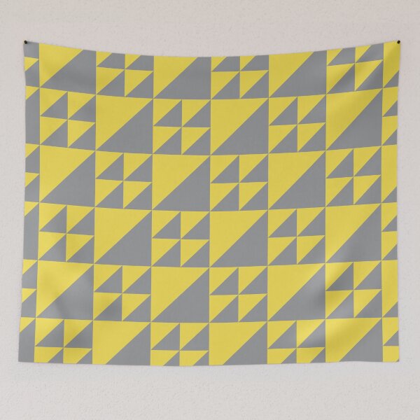 Item preview, Simple geometric pattern with triangles in yellow and gray designed and sold by acidmit.