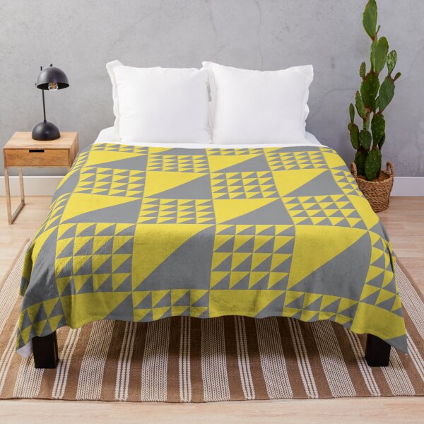 Item preview, Triangles in a minimal geometric pattern in yellow and gray designed and sold by acidmit.
