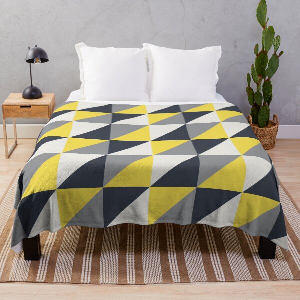 Item preview, Minimal geometric ornament with triangles in yellow and gray color palette variation designed and sold by acidmit.