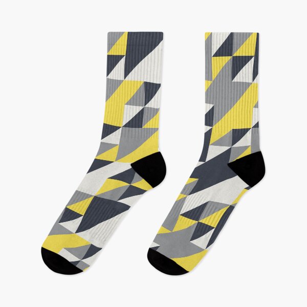 Item preview, Simple geometric ornament with triangles in yellow and gray color palette variations designed and sold by acidmit.