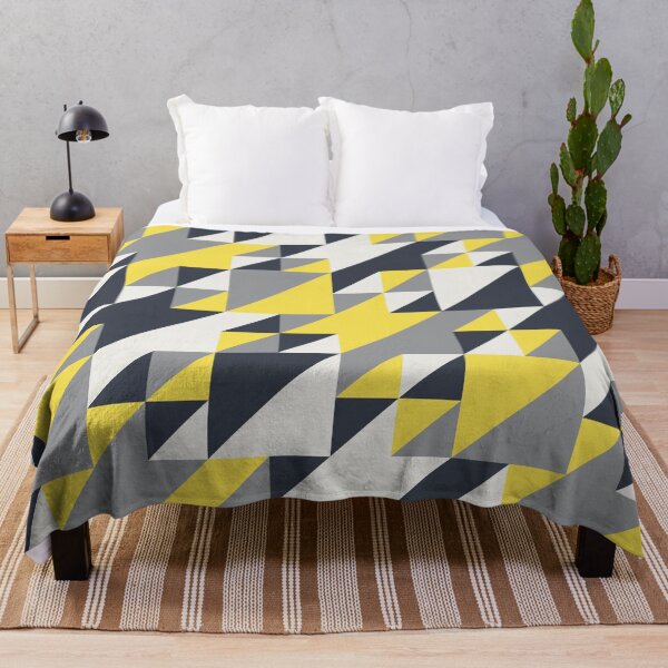 Item preview, Simple geometric ornament with triangles in yellow and gray color palette variations designed and sold by acidmit.