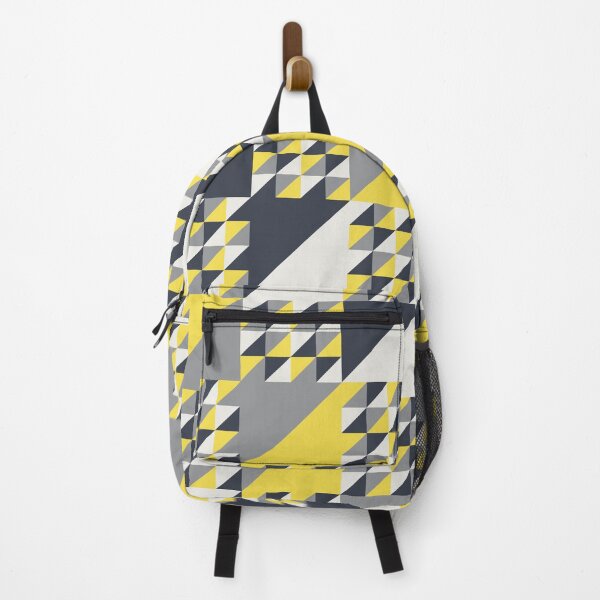 Item preview, Triangles in a minimal geometric ornament in yellow and gray color palette variations designed and sold by acidmit.